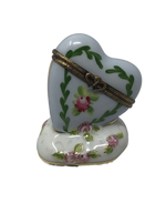 Heavenly Roses - Hand-Painted Heart Limoges Box
