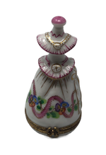 Enchanting Floral Elegance - Hand-Painted Limoges Dress Box