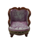 Serene Retreat - Wooded Chair with Knitted Bridge Scene Limoges Box