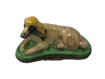 Adorable Shaggy Pup - Brown Dog Limoges Box