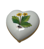 Elegant Daffodil Heart - White Limoges Box