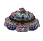 Elegant Pink Flower Centerpiece Server - Limoges Box