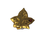 Golden Oak Leaf with Ladybug - Limoges Box