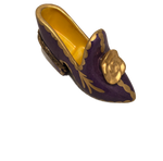 Regal Sophistication: Hand-Painted Purple High Heel Limoges Keepsake Box - A Shoe of Elegance and Charm