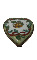 Jingle All the Way - Festive Limoges Box with Green and Red Christmas Heart