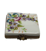 Floral Symphony - Limoges Box: Exquisite White Box with Assorted Painted Flowers