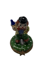 Whimsical Companions - Limoges Box: Clown with Teddy Bear