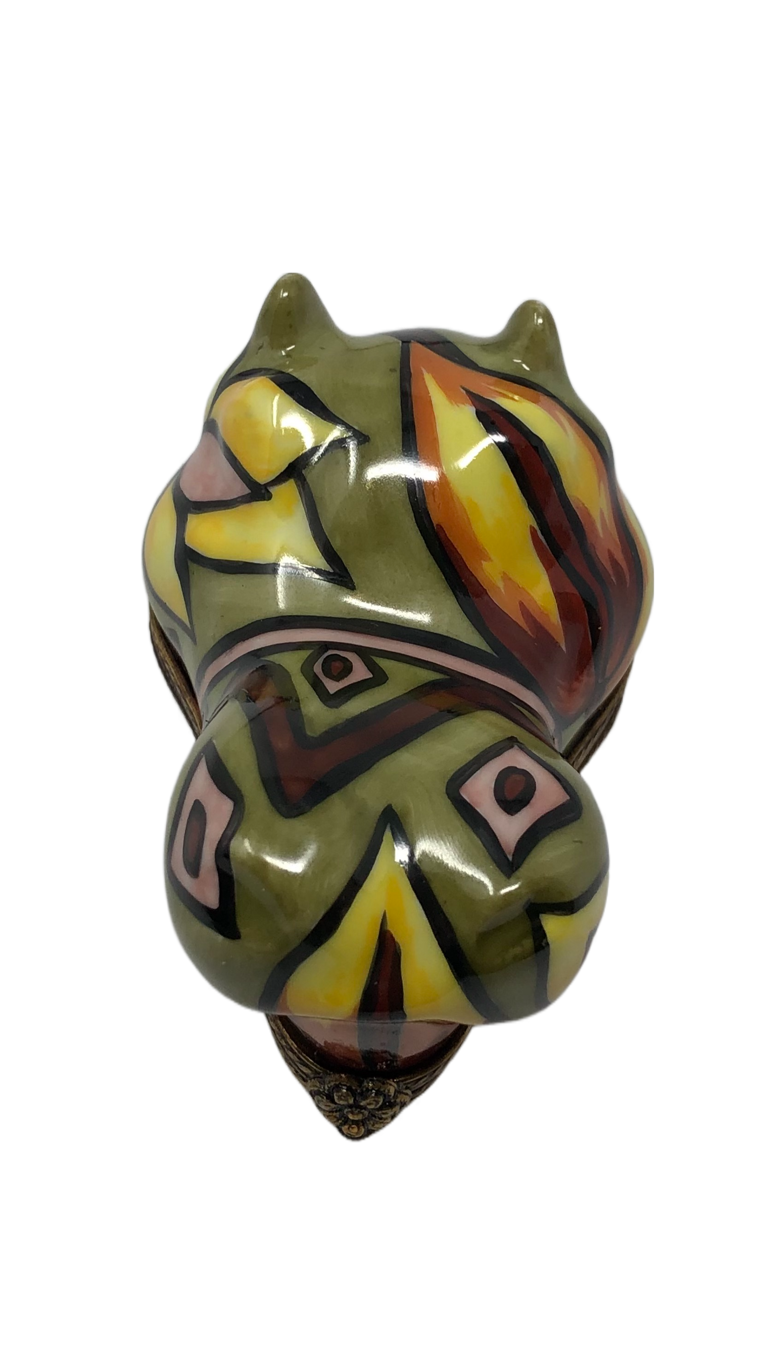Mosaic Marvel - Limoges Box: Green and Assorted Color Mosaic Hippo