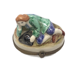 The Relaxed Gentleman - Limoges Box: Laid-back Elegance in Blue and Green