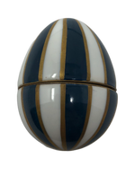 Striped Elegance Limoges Egg Box
