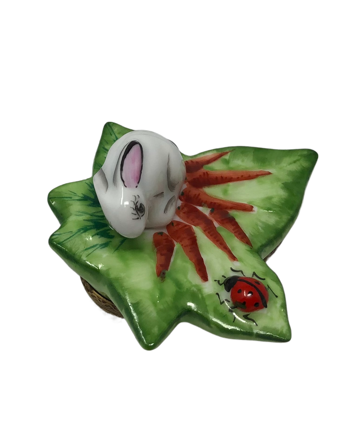 Bunny's Delight Oak Leaf Limoges Box