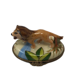 Roaring Majesty: Lion by the Riverside Limoges Box