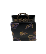 Midnight Glamour: Purse Shaped Limoges Box with Purple and Gold Accents