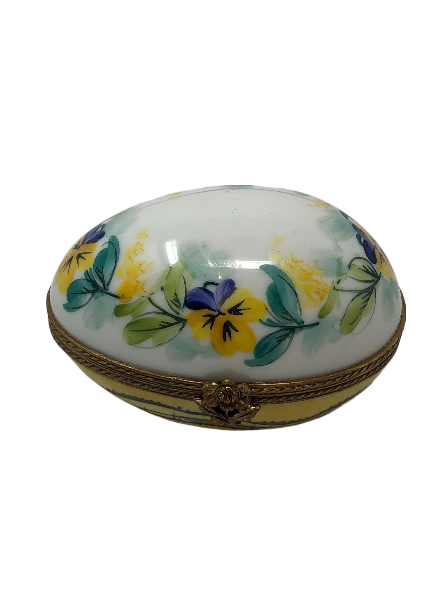Floral Elegance: White Egg Limoges Box