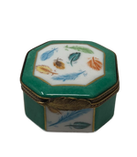 Feathered Elegance: Teal Octagon Limoges Box