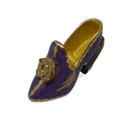Regal Blossom: Purple and Gold Limoges Shoe Box