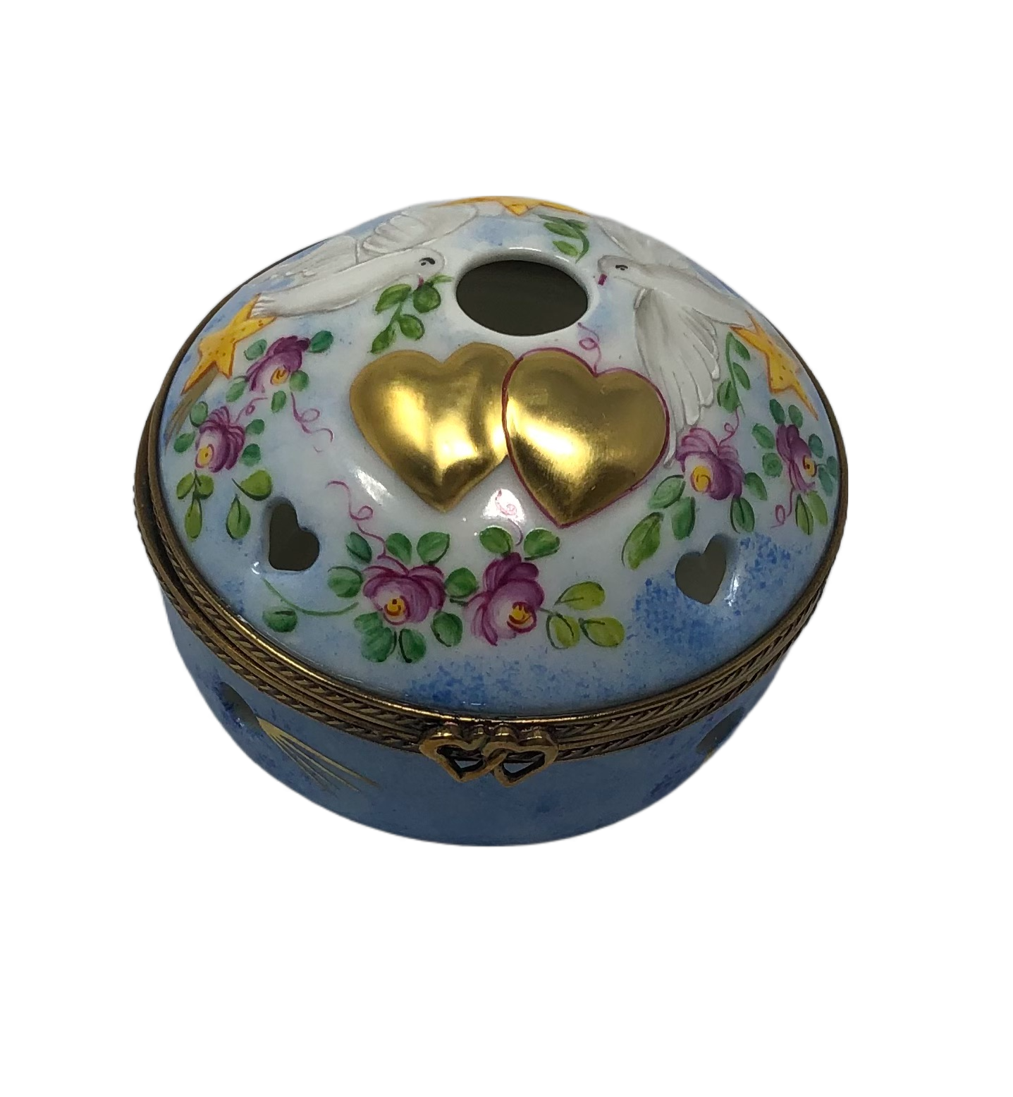 Doves of Love: White Doves Heart-themed Limoges Box