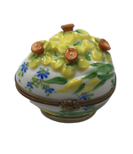Blooming Delights: Yellow Flower Cornucopia Limoges Box