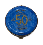 Monte Carlo Magic: Blue 50 Casino Piece Limoges Box
