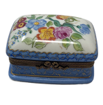Blooming Serenity: Blue Floral Rectangle Limoges Box