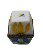 Fire and Ice Blooms: Blue and Yellow/Orange Flower Limoges Box