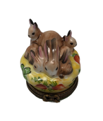 Bunny Haven: Bed of Baby Bunnies Limoges Box