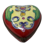 Harmony of Love: Red and Green Heart Limoges Box