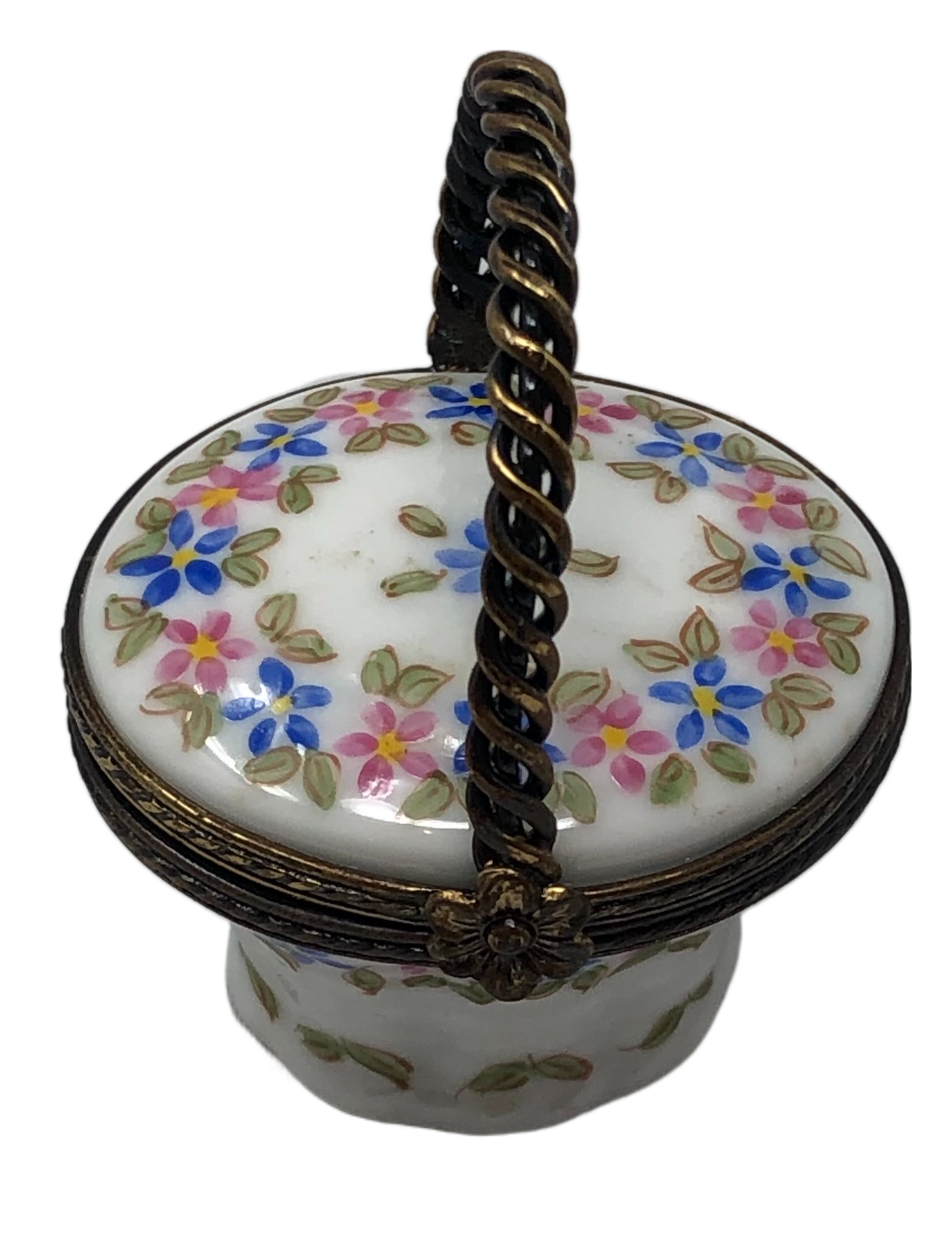Floral Elegance: White Basket Limoges Box