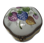 Berry Bliss: Hand-Painted Limoges Box with Raspberry and Blackberry