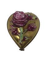 Eternal Love: Golden Heart Limoges Box with Blooming Rose