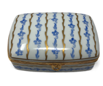 Elegance in Bloom: Blue Floral Divided Limoges Box