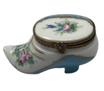 Melodic Elegance: White and Baby Blue Women's Shoe Limoges Box