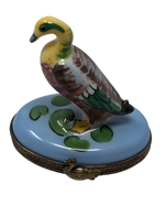 Graceful Serenity: Duck on Lily Pads Limoges Box