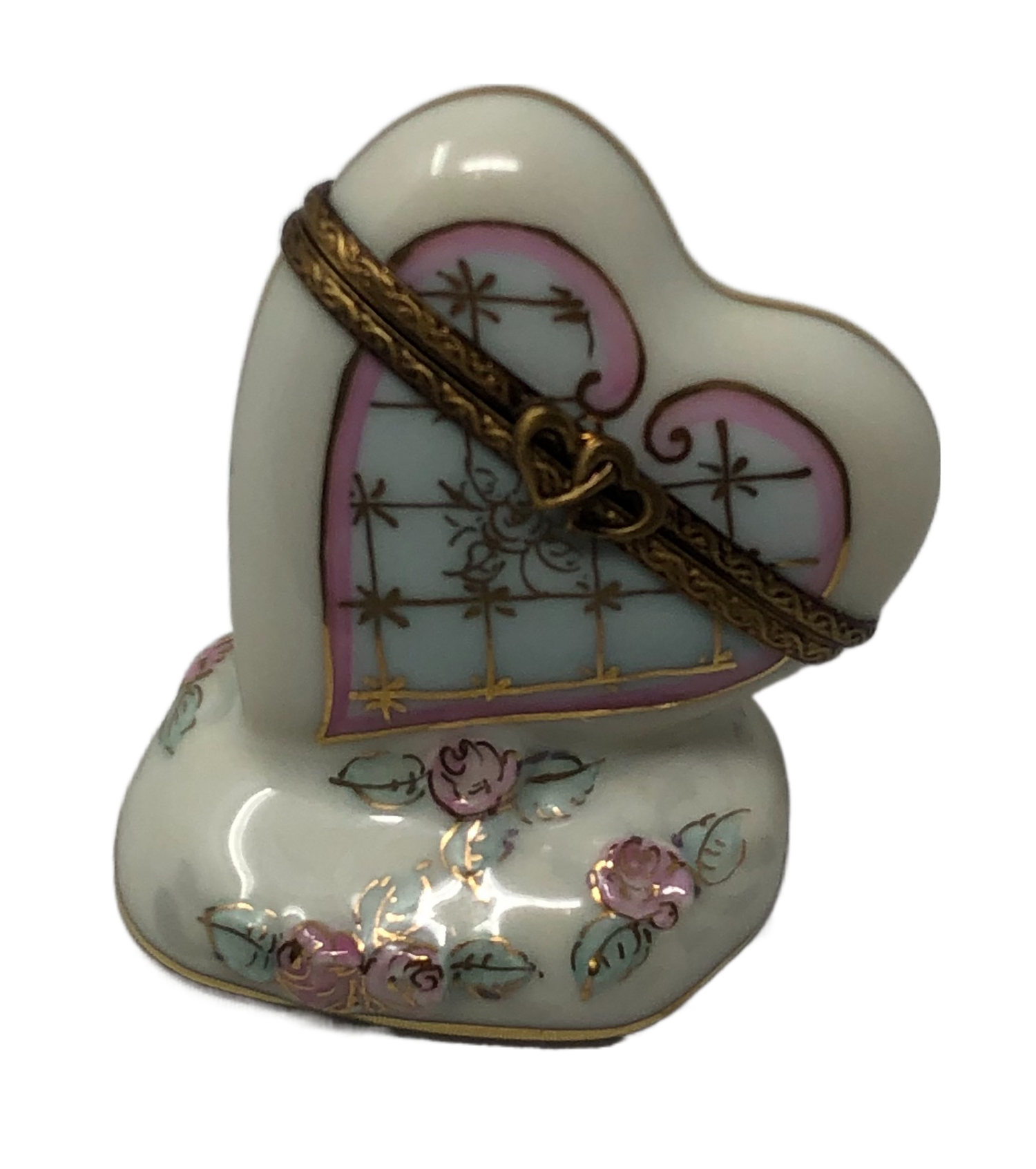 Heart's Reflection: Leaded Glass Window Limoges Box