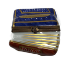Melodic Harmony: Blue and Maroon Accordion Limoges Box
