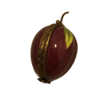 Sweet Delight: Hand-Painted Limoges Box - Cherry with Green Leaf