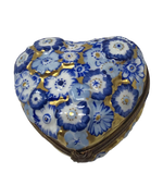 Golden Serenade: Heart of Blue Blossoms Limoges Box