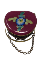 Elegant Escapade: Maroon Purse Limoges Box