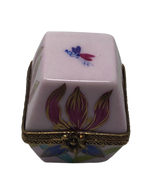 Enchanting Floral Prism: Pink Hexagonal Limoges Box