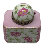 Blooming Elegance: Pink and White Floral Perfume Limoges Box
