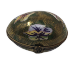 Enchanted Garden: Green and Gold Floral Egg Limoges Box