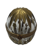 Golden Elegance: Glass Leaf Egg Limoges Box