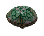 Mosaic Garden: Green and Pink Leaf Egg Limoges Box