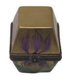 Regal Blooms: Hexagonal Gold Limoges Box