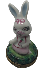 Whimsical Hare: Standing White Rabbit Limoges Box