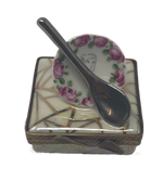 Elegant Porcelain Plate and Spoon: Limoges Box Set