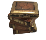 Timeless Elegance: Hand-Painted Limoges Box - A Stack of Literary Treasures