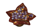 Vibrant Vineyard: Hand-Painted Limoges Box with Red Leaf and Grape Design