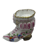 Blooming Elegance: Limoges Box in the Shape of a Floral High Top Shoe
