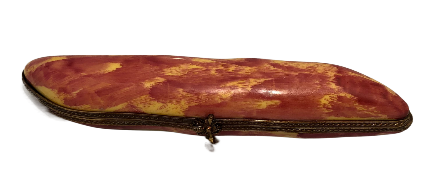 French Delight: Hand-Painted Limoges Baguette Box with Exquisite Details